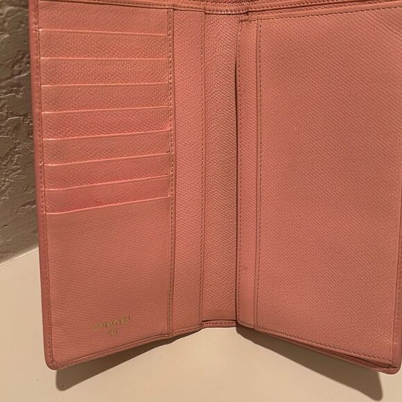 Chanel Foldover Long Cardholder Wallet CC Button Logo Light Pink Leather Luxury - Picture 3 of 14